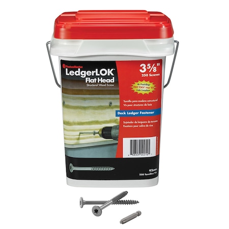 Fastenmaster LedgerLok No. 14 X 3-5/8 in. L Star Epoxy High/Low Wood Screws PK250 FMLLF358B-250